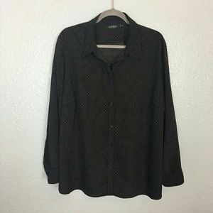 Lauren RL | Black w/ White PolkaDots Blouse